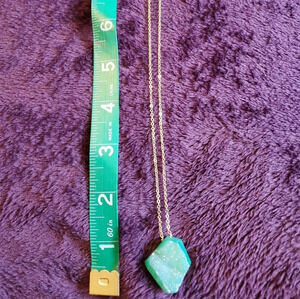 0235. Sweet little Chrysoprase Geode necklace w/a gold fill chain ~ Beautiful!!